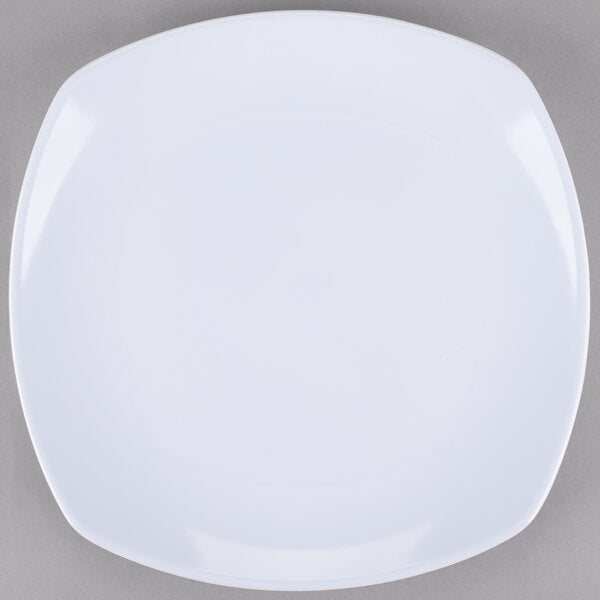 Upturned Corner 11 1/2" White Square Melamine Plate - 48/Case