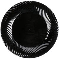 Wave 10" Black Plastic Plate