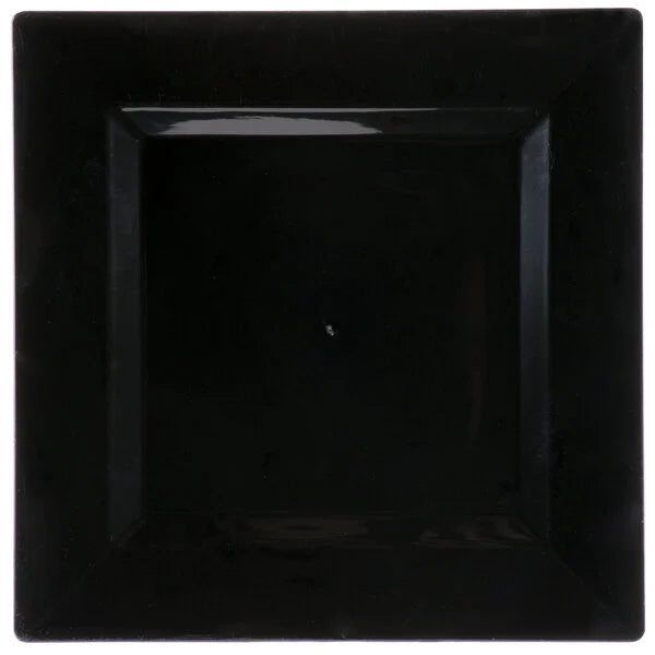 Florence 10" Square Black Plastic Plate