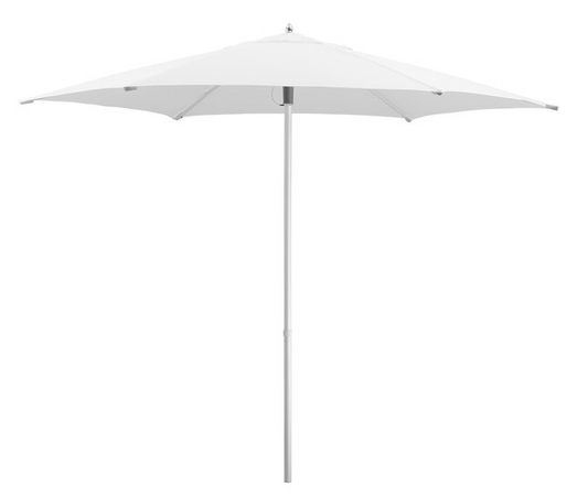 9' White Push Lift Aluminum Umbrella