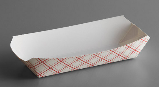 7" x 2 3/4" x 1 1/2"  Paper Hot Dog Tray