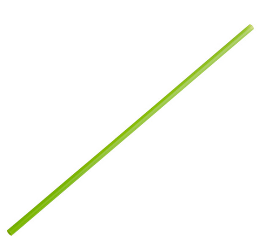 10" Green Jumbo Compostable Unwrapped PLA Straw
