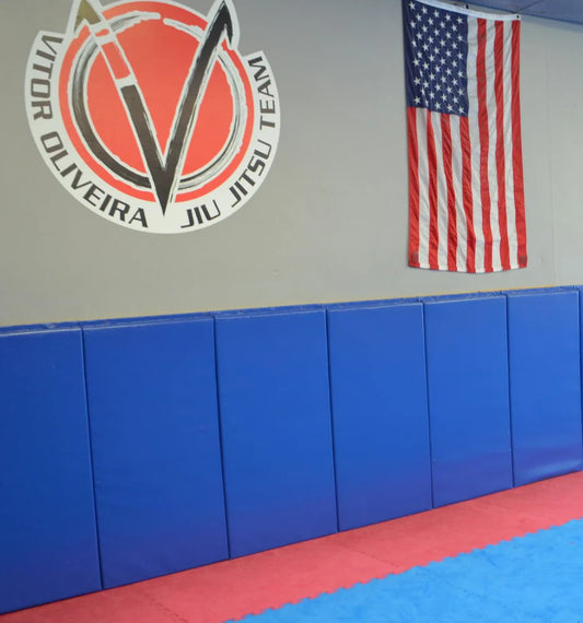 CUSTOM WOOD BACKED GYM WALL PADDING PANELS 2' X 5'