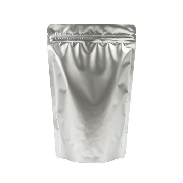 6" x 9 1/2" 3 Mil Silver Metallized / Clear Plastic Zip Top Stand-Up Pouch with Hanging Hole