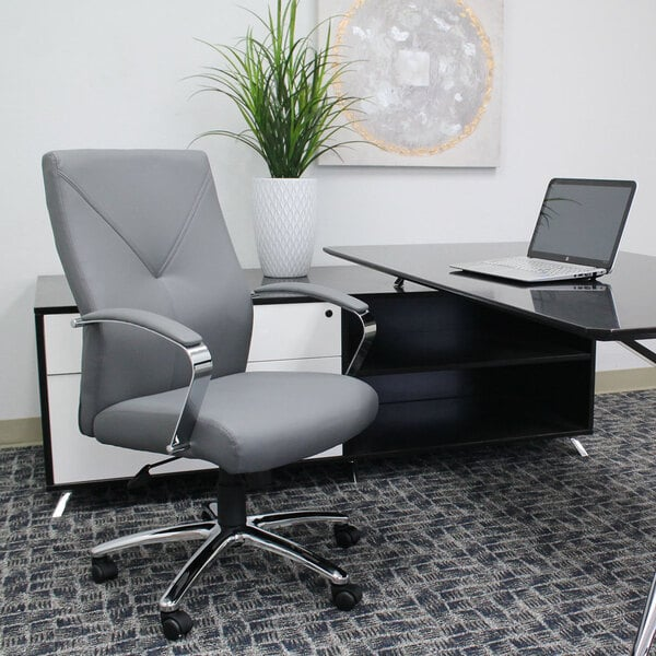 Gray LeatherPlus Executive Chair