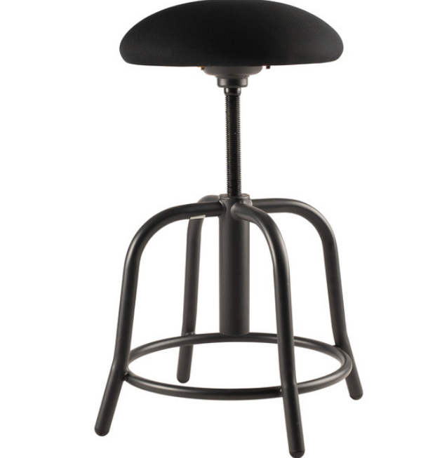 Black Adjustable Stool with Black Frame