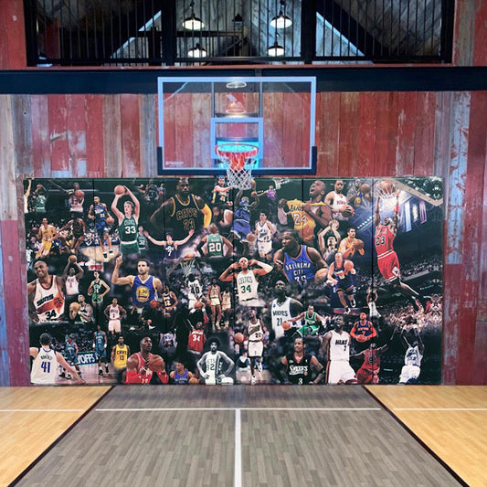 PRINTED CUSTOM WOOD BACKED GYM WALL PADDING PANELS 2' X 6'