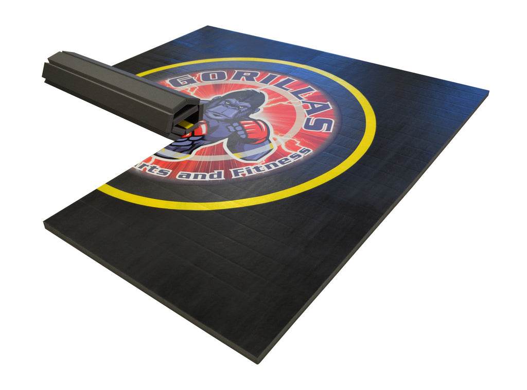 CUSTOM PRINTED 10' X 10' X 1 3/8" ROLL-UP WRESTLING MAT